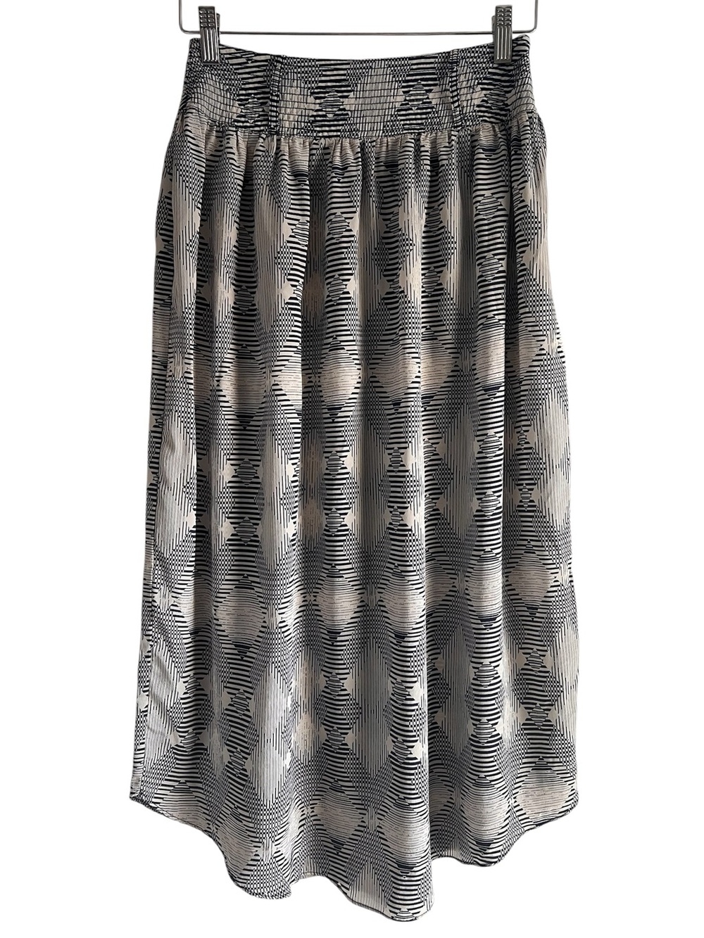 Greylin gathered geometric print silky midi skirt size XS excellent condition - Picture 1 of 10